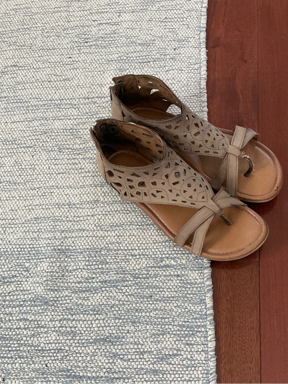 Neutral Taupe Cutout Gladiator Sandals